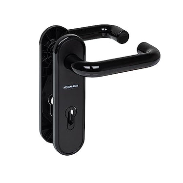 Hörmann Drückergarnitur D-110 (Kurzschild für Bundbart und Profilzylinder, schwarz aus Kunststoff, Türgriff) 534820 im Sale